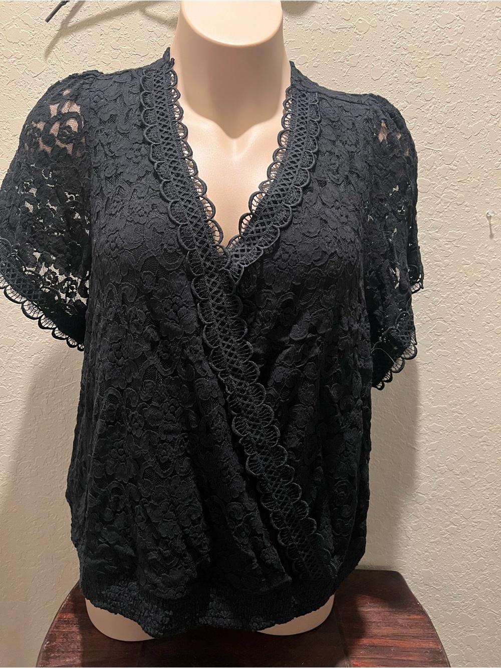 torrid Black Lace Surplice Top
